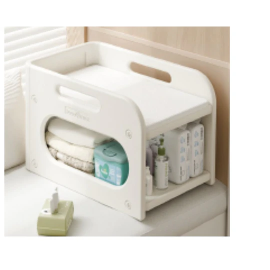 Kidscool Mudador de Sobremesa Compacto con Estante Organizador Plástico Blanco Marfil 75x51x46 cm 