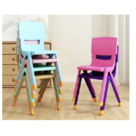 Kidscool Silla Infantil Apilable Ergonómica de Plástico Reforzado Rojo/Azul/Verde/Amarillo 34x38x52 cm