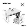 Set de Mesa Plegable con Silla Bus Infantil Plástico Blanco Gris | 45x70x45 cm