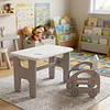 Set de Mesa Plegable con Silla Bus Infantil Plástico Blanco Gris | 45x70x45 cm