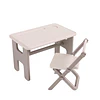 Mesa y Silla Infantil Plegables Plástico Blanco Gris 45x70x45 cm