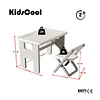 Mesa y Silla Infantil Plegables Plástico Blanco Gris 45x70x45 cm