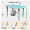 Mesa Infantil Ajustable en Altura Evolutiva Verde Menta | 60x80x60 cm