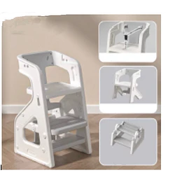 Kidscool Silla de Comer Crecimiento Evolutiva Infantil 3 en 1 Plástica Blanco Gris 79x43x50 cm 