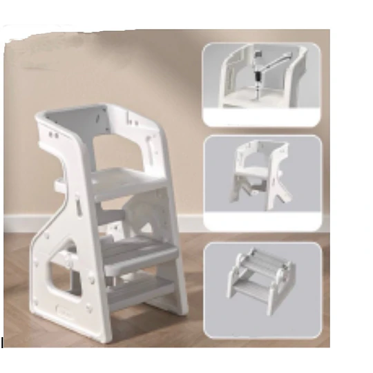 Kidscool Silla de Comer Crecimiento Evolutiva Infantil 3 en 1 Plástica Blanco Gris 79x43x50 cm 