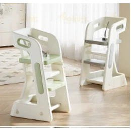 Kidscool Silla Alta Comedor Infantil y Torre de Aprendizaje Plástico Verde Menta / Gris 80x42x51 cm 