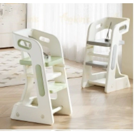 Kidscool Silla Alta Comedor Infantil y Torre de Aprendizaje Plástico Verde Menta / Gris 80x42x51 cm 