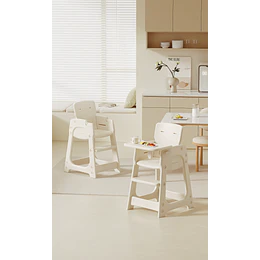 Kidscool Silla Alta de Comer Infantil con Bandeja Extraíble Beige Crema 91x46x57.5 cm 