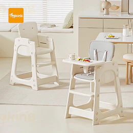 Kidscool Silla Alta de Comer Infantil con Bandeja Extraíble Beige Crema 91x46x57.5 cm 