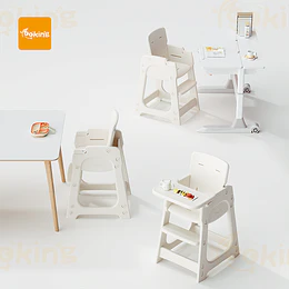 Kidscool Silla Alta de Comer Infantil con Bandeja Extraíble Beige Crema 91x46x57.5 cm 