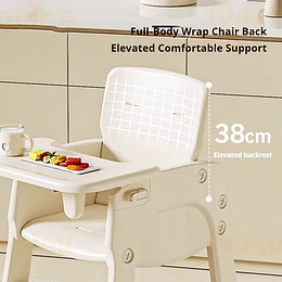 Kidscool Silla Alta de Comer Infantil con Bandeja Extraíble Beige Crema 91x46x57.5 cm 