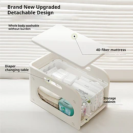 Kidscool Mudador de Sobremesa Compacto con Estante Organizador Plástico Blanco Marfil 75x51x46 cm 