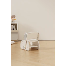 Kidscool Banquito Escalón Convertible en Silla Infantil Plástico Crema Gris 27x41x63 cm 