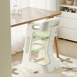 Kidscool Silla Alta Comedor Infantil y Torre de Aprendizaje Plástico Verde Menta / Gris 80x42x51 cm 