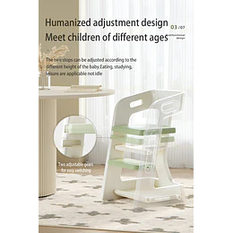 Kidscool Silla Alta Comedor Infantil y Torre de Aprendizaje Plástico Verde Menta / Gris 80x42x51 cm 