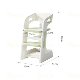 Kidscool Silla Alta Comedor Infantil y Torre de Aprendizaje Plástico Verde Menta / Gris 80x42x51 cm 
