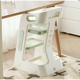 Kidscool Silla Alta Comedor Infantil y Torre de Aprendizaje Plástico Verde Menta / Gris 80x42x51 cm 