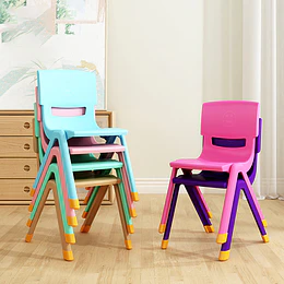 Kidscool Silla Infantil Apilable Ergonómica de Plástico Reforzado Rojo/Azul/Verde/Amarillo 34x38x52 cm