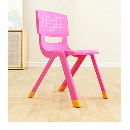 Kidscool Silla Infantil Apilable Ergonómica de Plástico Reforzado Rojo/Azul/Verde/Amarillo 34x38x52 cm