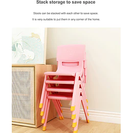 Kidscool Silla Infantil Apilable Ergonómica de Plástico Reforzado Rojo/Azul/Verde/Amarillo 34x38x52 cm