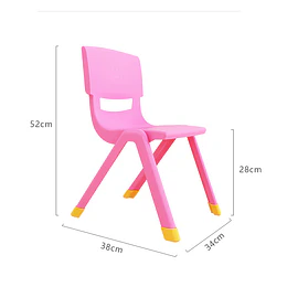 Kidscool Silla Infantil Apilable Ergonómica de Plástico Reforzado Rojo/Azul/Verde/Amarillo 34x38x52 cm