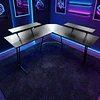 Escritorio Gamer en L Be Design con Doble Repisa para Monitores y Luces LED