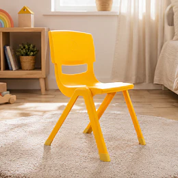 Kidscool Silla Infantil Apilable Ergonómica de Plástico Reforzado Amarillo 34x38x52 cm