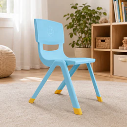 Kidscool Silla Infantil Apilable Ergonómica de Plástico Reforzado Azul 34x38x52 cm