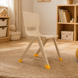 Kidscool Silla Infantil Apilable Ergonómica de Plástico Reforzado Café 34x38x52 cm