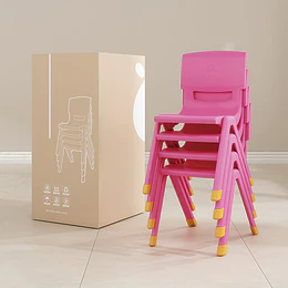 Kidscool Silla Infantil Apilable Ergonómica de Plástico Reforzado Rosado 34x38x52 cm
