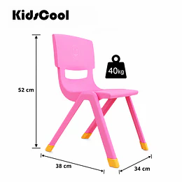 Kidscool Silla Infantil Apilable Ergonómica de Plástico Reforzado Rosado 34x38x52 cm