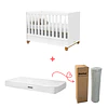 Cuna Evolutiva 2 En 1 Transición Kidscool Zupi Blanco MDF + Colchon Cuna Baby Box 130x70
