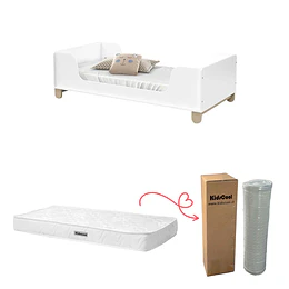 Mini Cama de Transición + Colchon Cuna Baby Box 150x70 cms