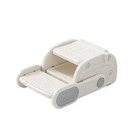 Banquito Escalón Convertible en Silla Infantil Plástico Crema Gris 27x41x63 cm 