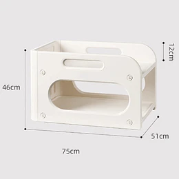 Mudador de Sobremesa Compacto con Estante Organizador Plástico Blanco Marfil 75x51x46 cm 