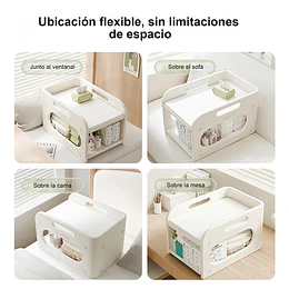 Mudador de Sobremesa Compacto con Estante Organizador Plástico Blanco Marfil 75x51x46 cm 