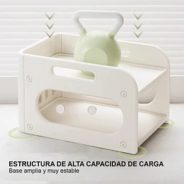 Mudador de Sobremesa Compacto con Estante Organizador Plástico Blanco Marfil 75x51x46 cm 