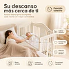 Cuna Colecho Infantil Multifuncional Kidscool con Ruedas Repisa e Organizadores Blanco Marfil | 130 x 78 x 106 cm