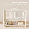 Cuna Colecho Infantil Multifuncional Kidscool con Ruedas Repisa e Organizadores Blanco Marfil | 130 x 78 x 106 cm