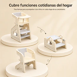 Kidscool Silla de Comer Crecimiento Evolutiva Infantil 3 en 1 Plástica Blanco Gris 79x43x50 cm 