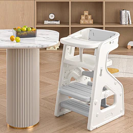 Kidscool Silla de Comer Crecimiento Evolutiva Infantil 3 en 1 Plástica Blanco Gris 79x43x50 cm 