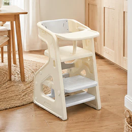 Kidscool Silla de Comer Crecimiento Evolutiva Infantil 3 en 1 Plástica Blanco Gris 79x43x50 cm 