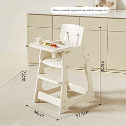 Silla Alta de Comer Infantil con Bandeja Extraíble Beige Crema 91x46x57.5 cm 
