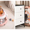 Andador de Bebé Multifunción 4 en 1 Antivuelco Plegable Kidscool - Rosado