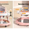 Andador de Bebé Multifunción 4 en 1 Antivuelco Plegable Kidscool - Rosado