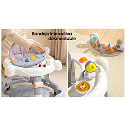 Andador de Bebé Multifunción 4 en 1 Antivuelco Plegable Kidscool - Gris