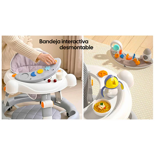 Andador de Bebé Multifunción 4 en 1 Antivuelco Plegable Kidscool - Gris