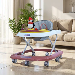  Andador Para Bebé Kidscool Pingüino Ruedas Silenciosas Azul 65 X 55 X 50 cm 