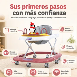  Andador Para Bebé Kidscool Pingüino Ruedas Silenciosas Azul 65 X 55 X 50 cm 