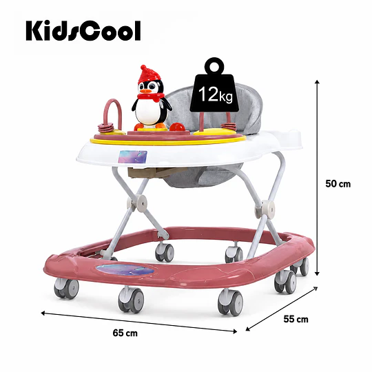  Andador Para Bebé Kidscool Pingüino Ruedas Silenciosas Azul 65 X 55 X 50 cm 